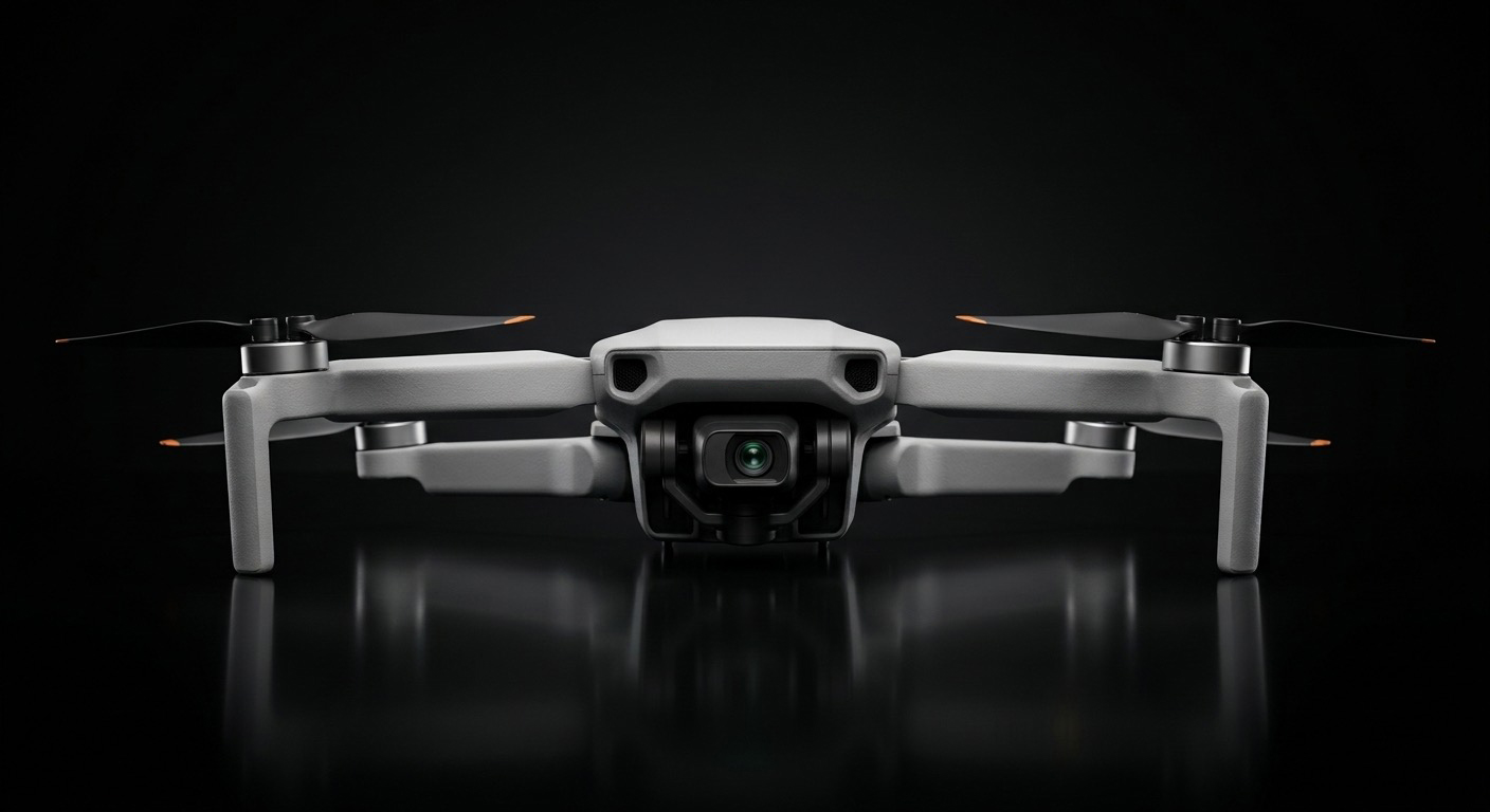 Drone DJI Mini 4K usado nas operações da Visu Imagens